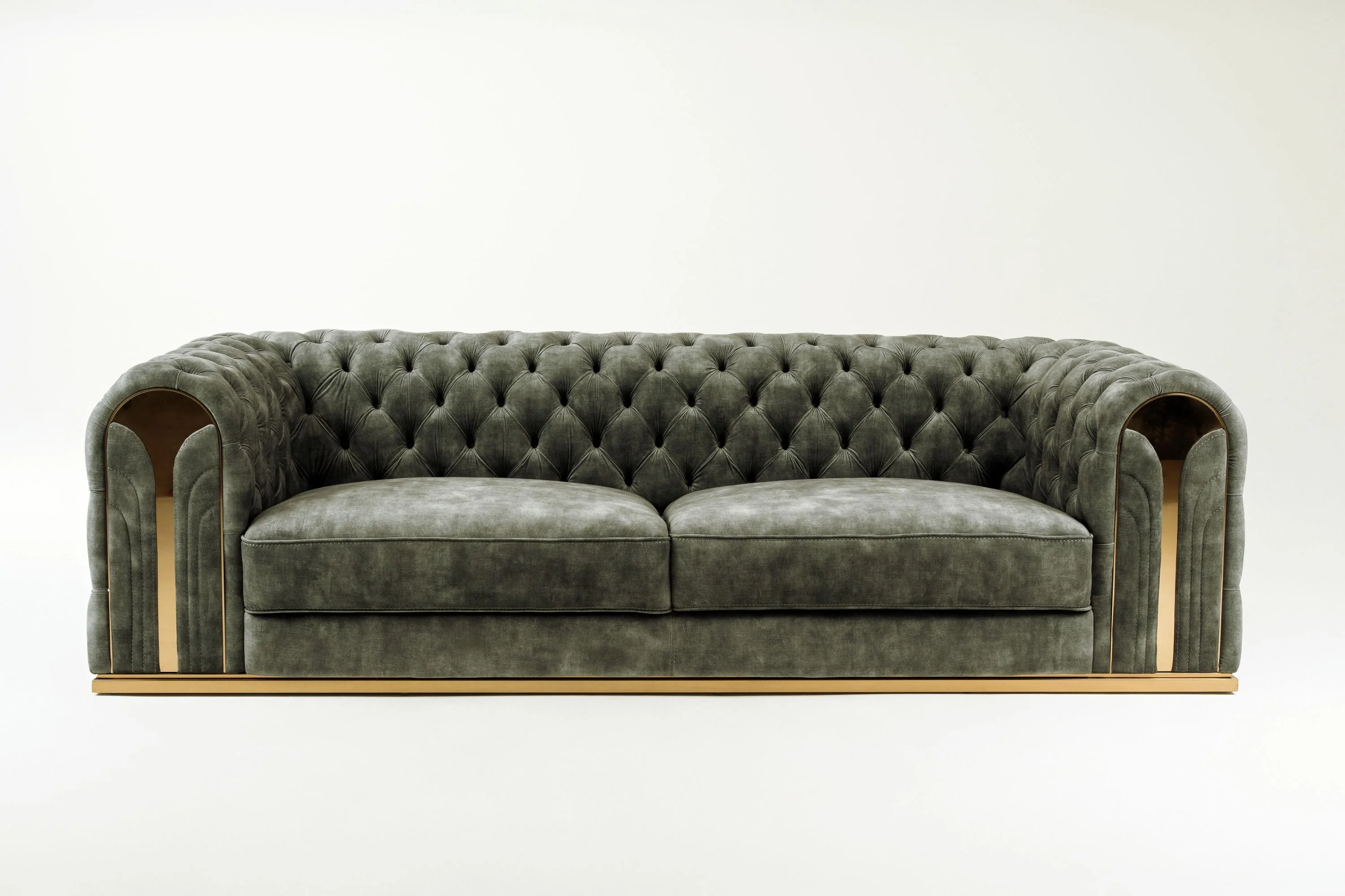 Divani Casa Dosie - Grey Velvet Sofa - Image 3