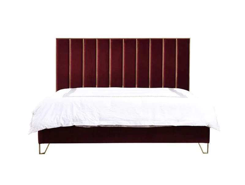 Divani Casa Reyes Modern Red Velvet Bed by VIG - Image 2