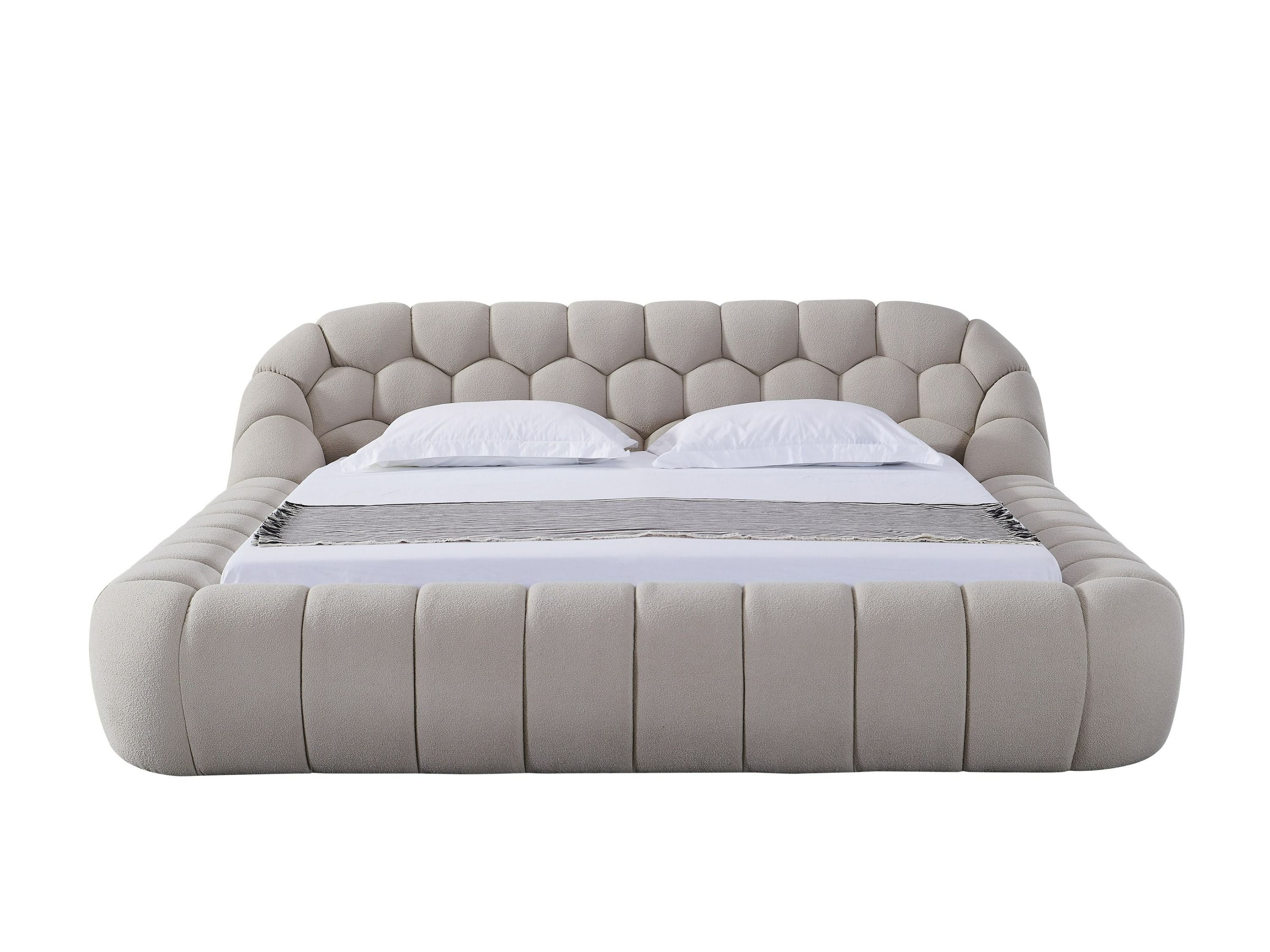 Divani Casa Yolonda - Modern Beige Fabric Bed - Image 2