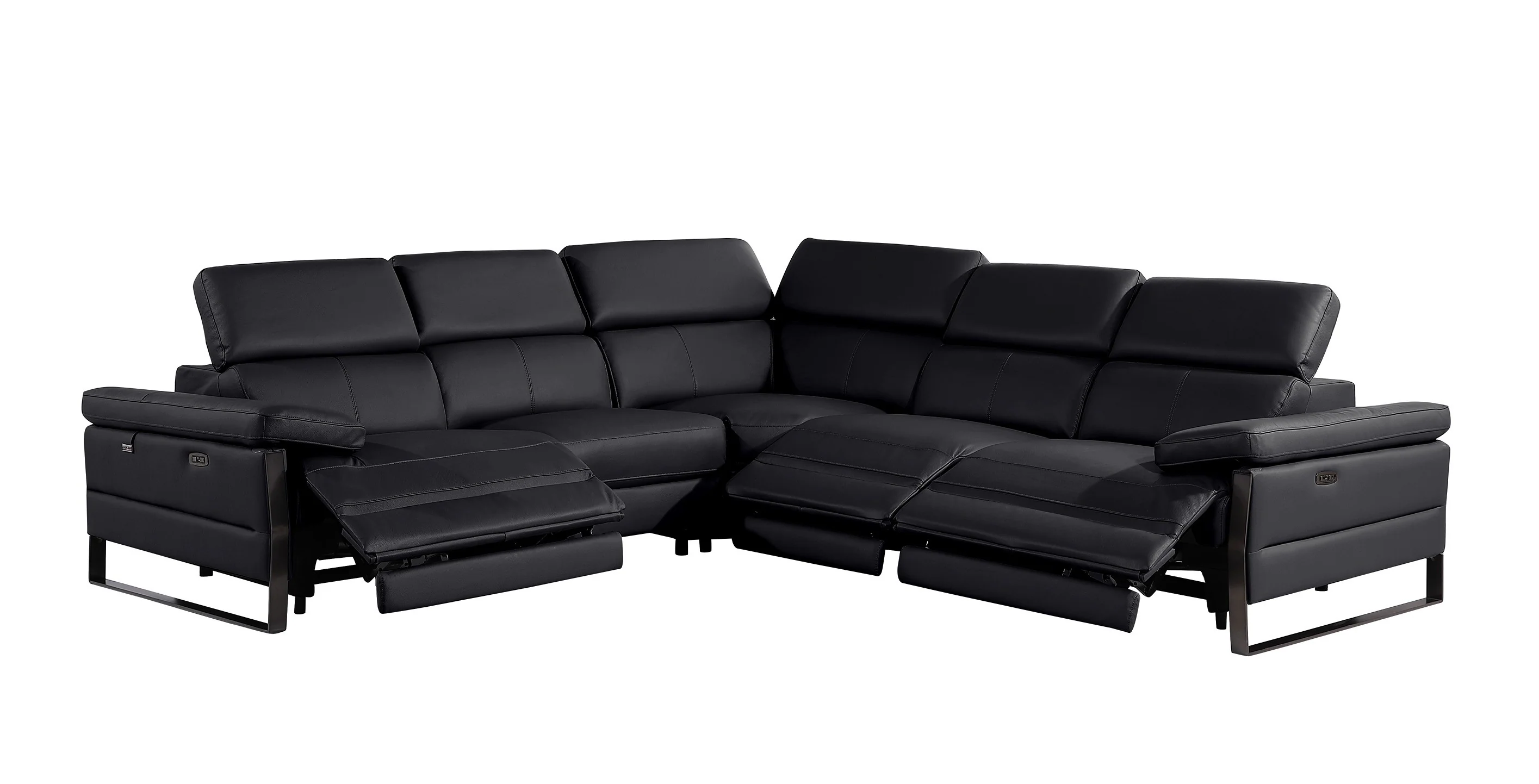 Divanitalia 1246 Black Power 5 Pc Sectional - Image 4