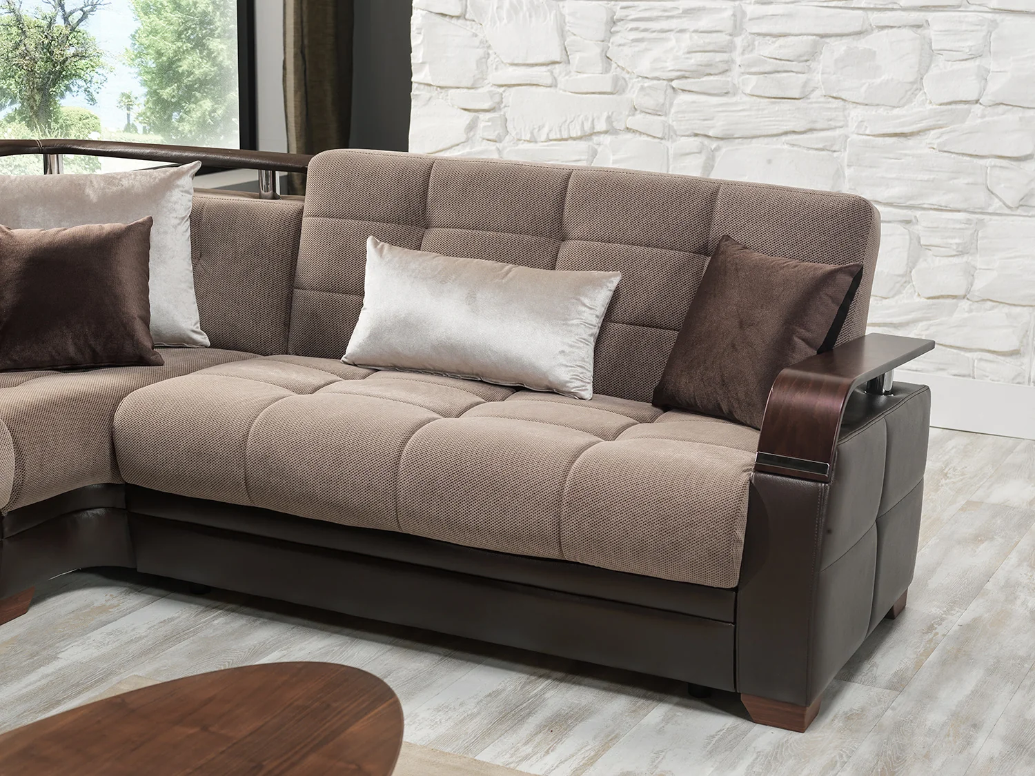 Dogal Contemporary Convertible Sectional - Made in Italy - Image 8