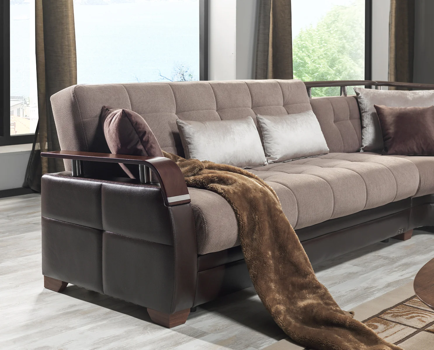 Dogal Contemporary Convertible Sectional - Made in Italy - Image 9