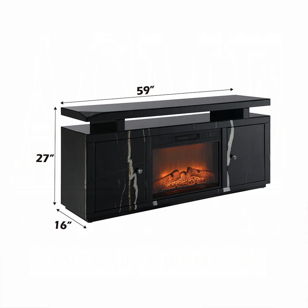 Drisana Black TV Stand w/Fireplace LV03868 - Image 6