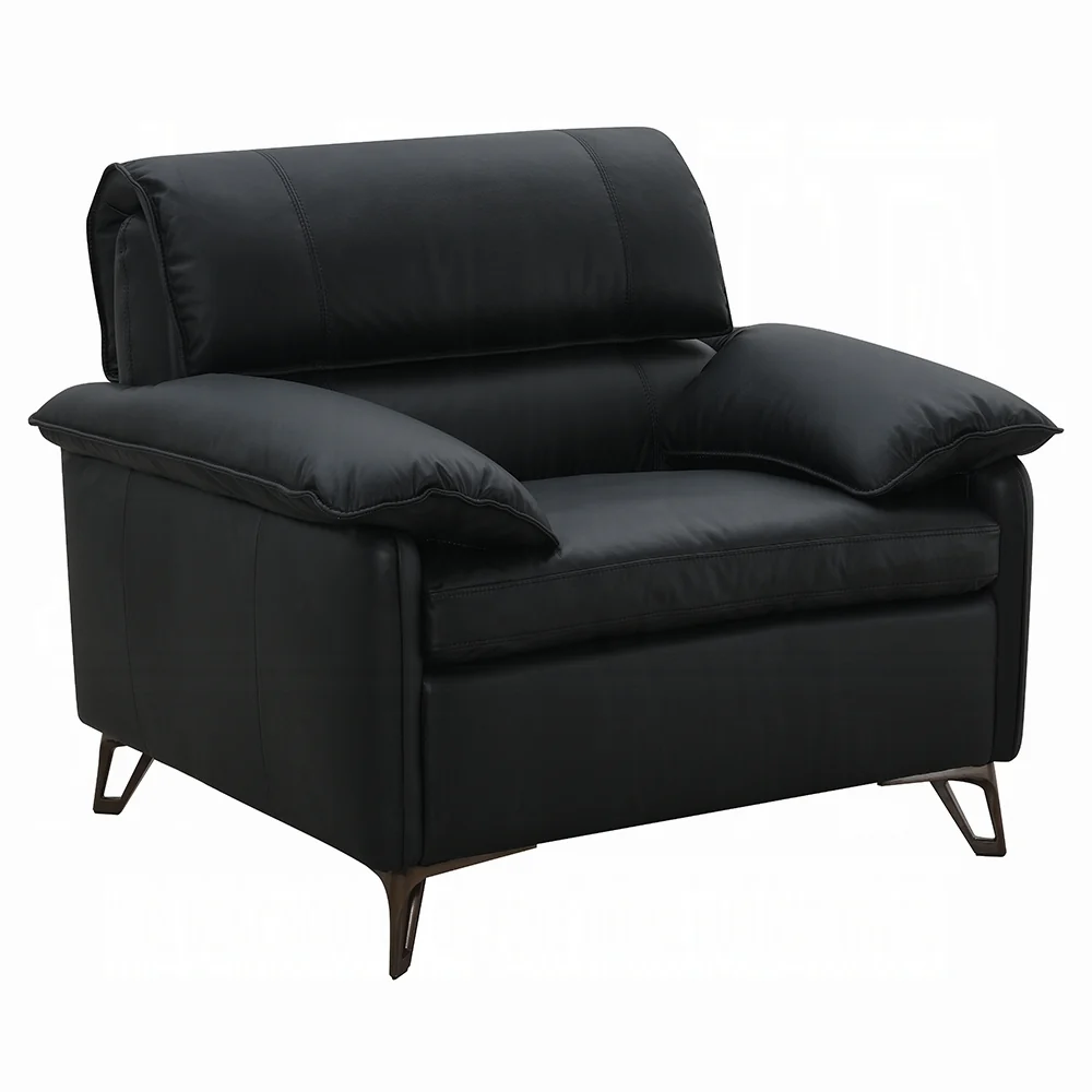 Eileen Black Top Grain Leather Chair LV03702 - Image 2