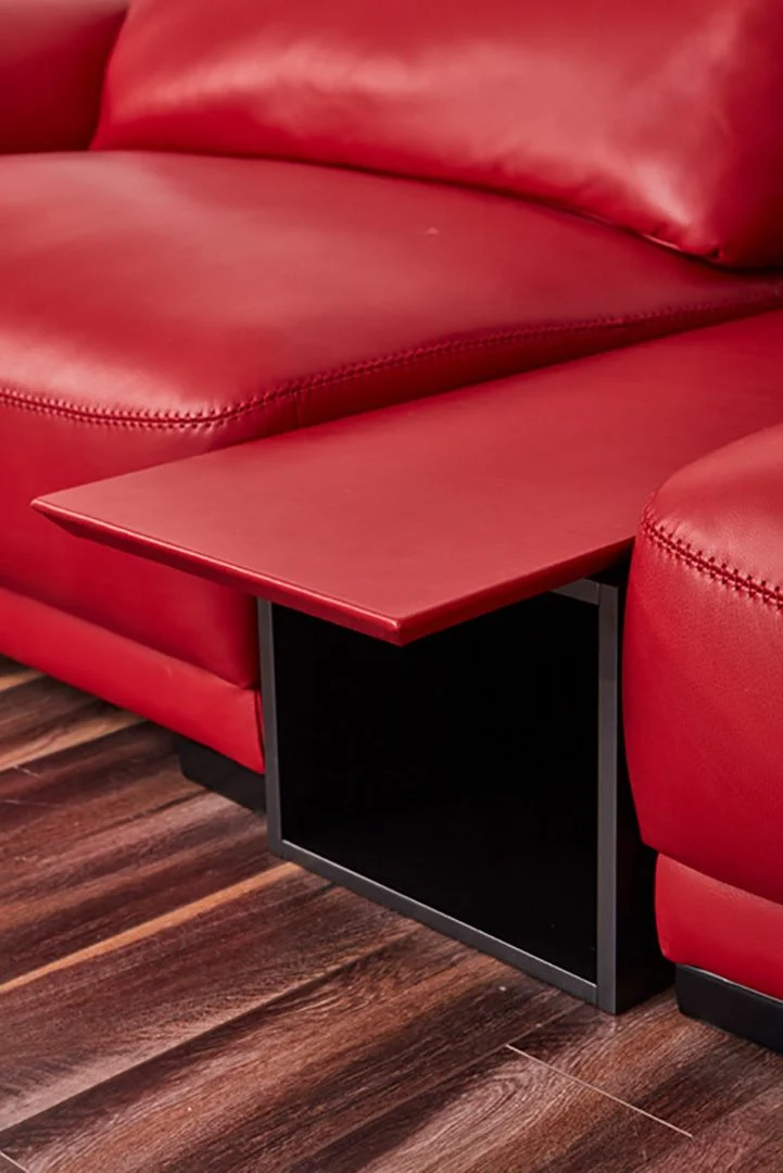 EK8012 Red Full Italian Leather Sofa Set - Image 6