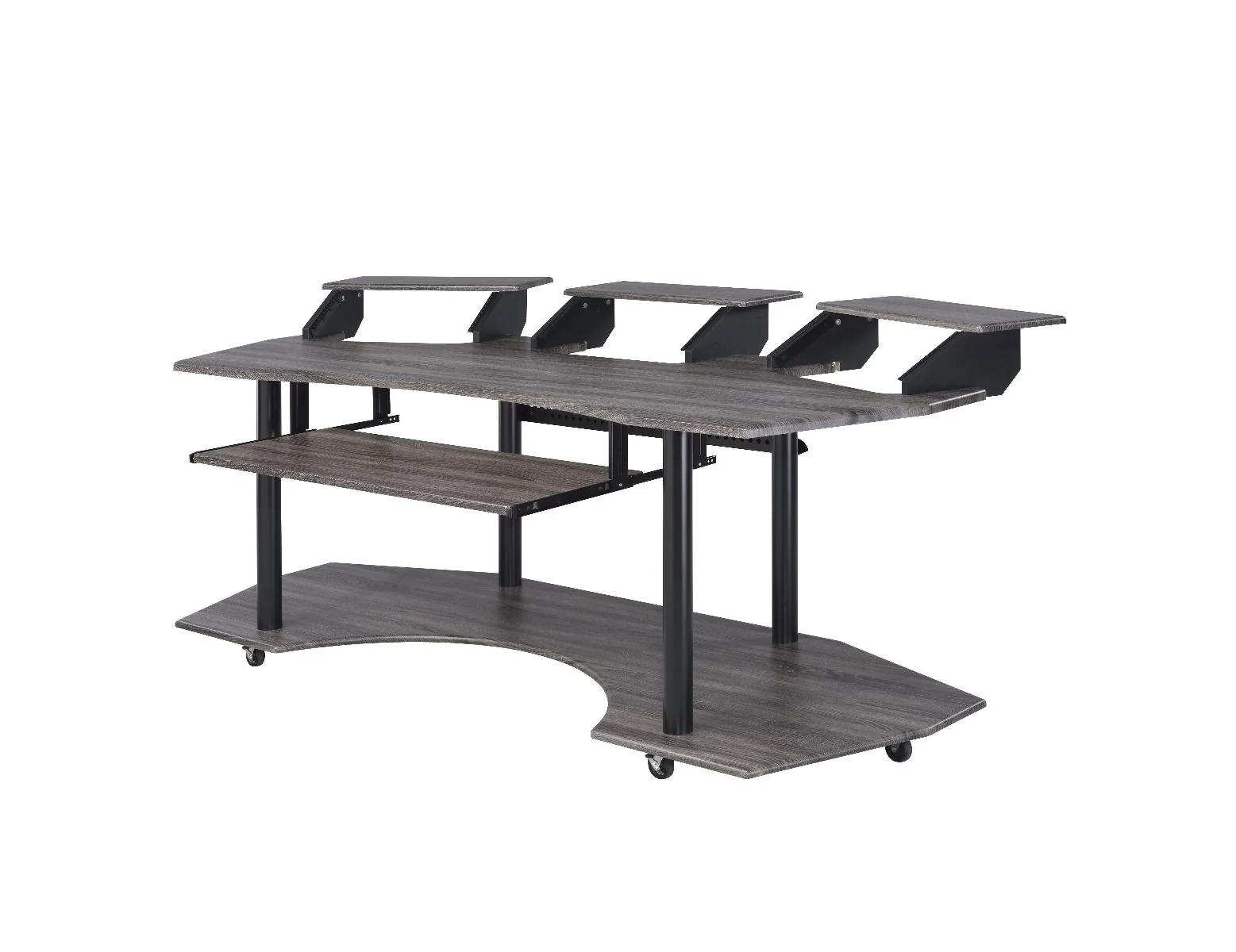 Eleazar Music Recording Studio Desk - Black Oak or Natural Finish - Image 2