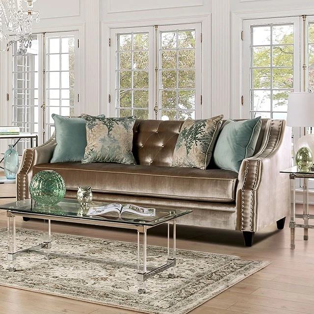 Elicia Sofa Collection - Silver or Champagne Finish - Image 4