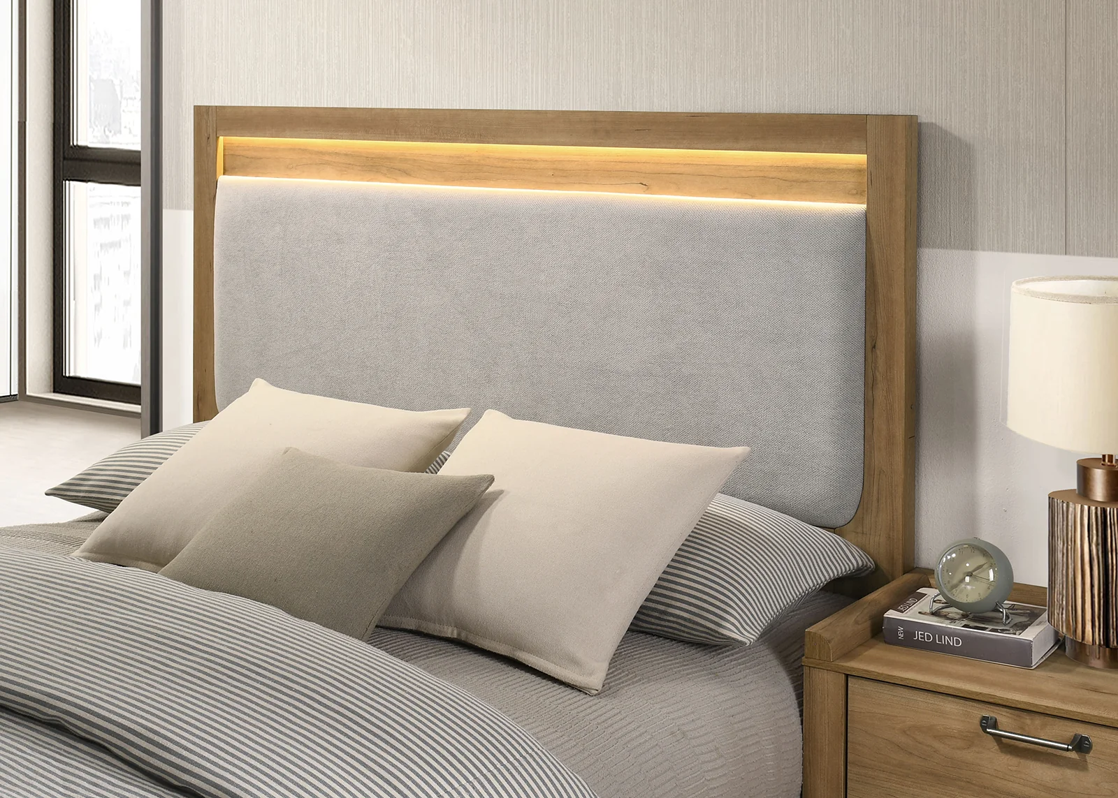 Elinora Natural 4 Pc LED Bedroom Collection - Image 4