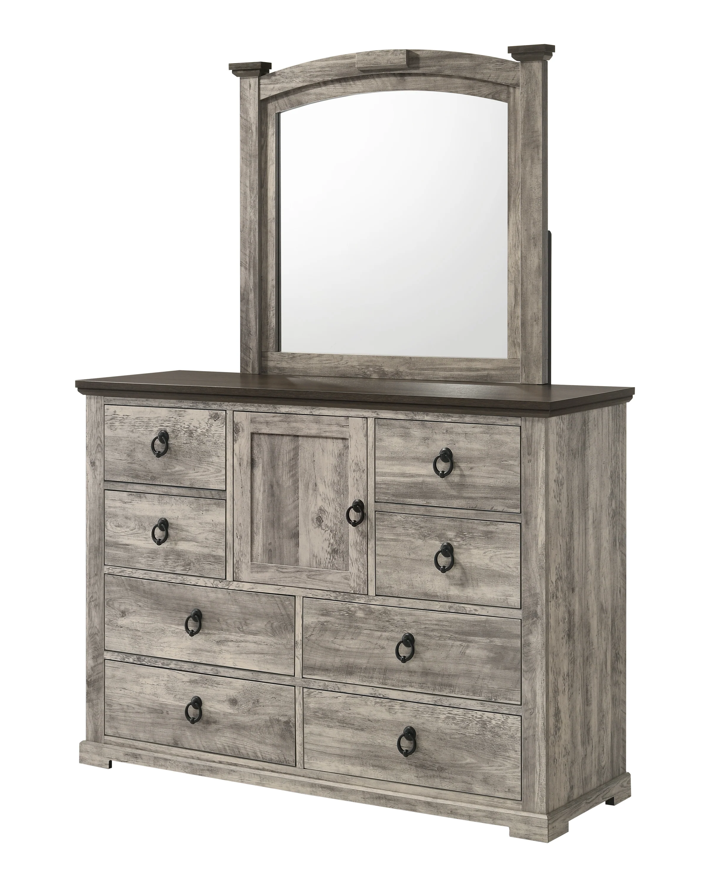 Ella-Mae 4 Pc Grey Rustic Bedroom Collection - Image 9