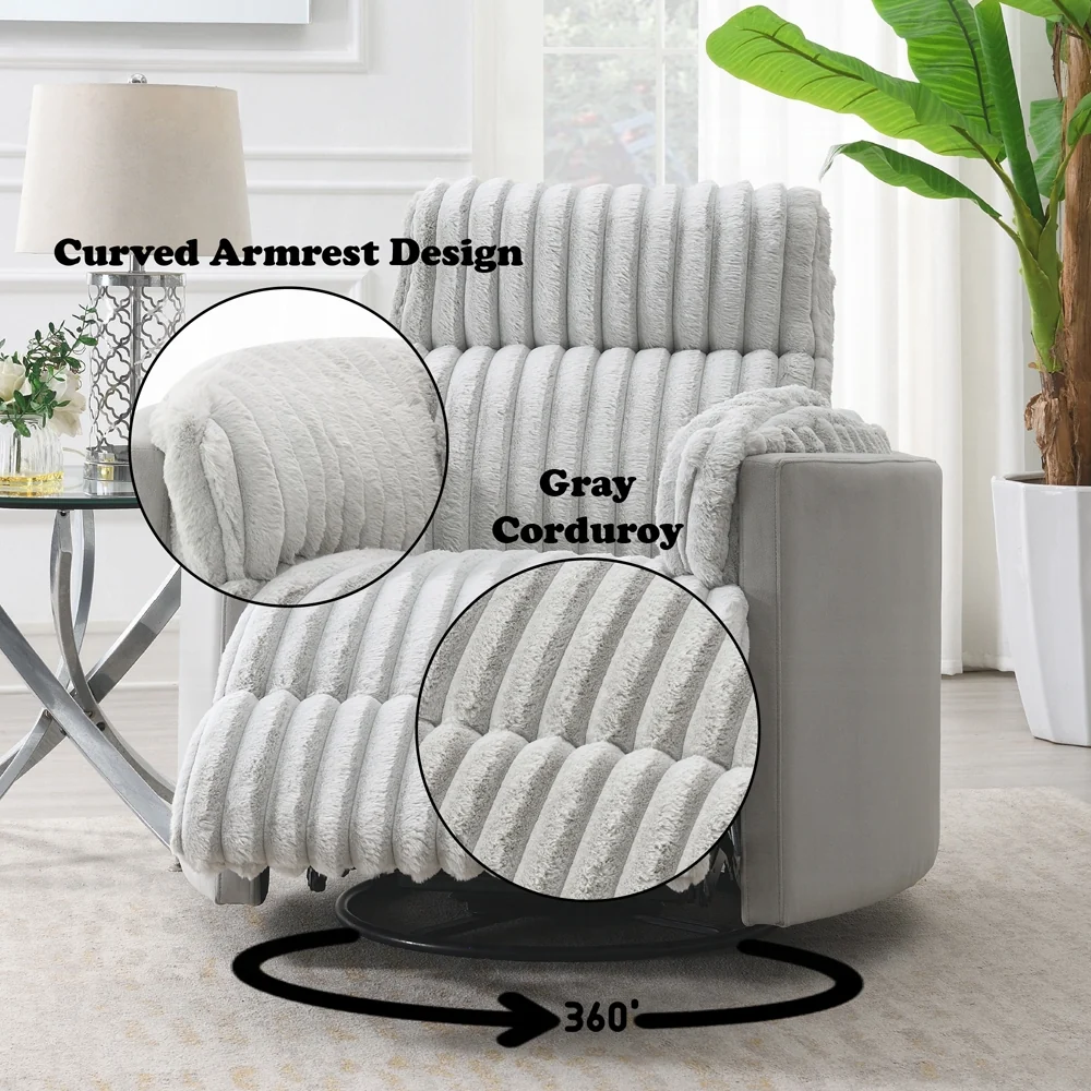 Emee Gray Corduroy 3 Pc Sectional - Image 11