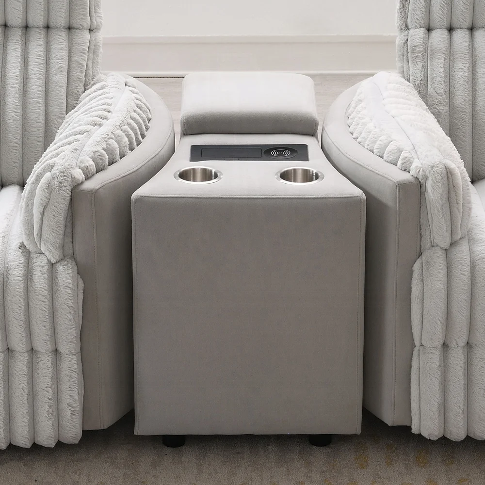 Emee Gray Corduroy 3 Pc Sectional - Image 12