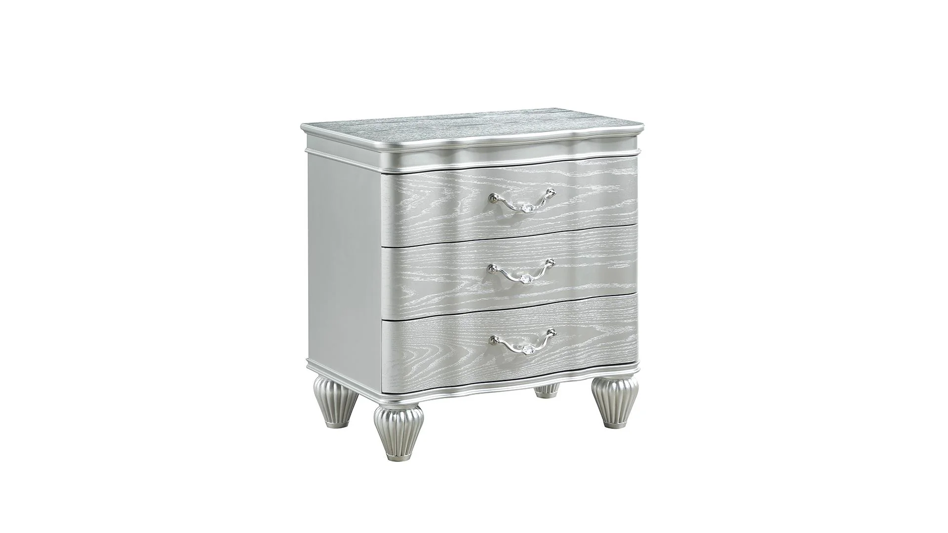Eros Silver Finish 4 Pc Bedroom Set by Galaxy - Image 3