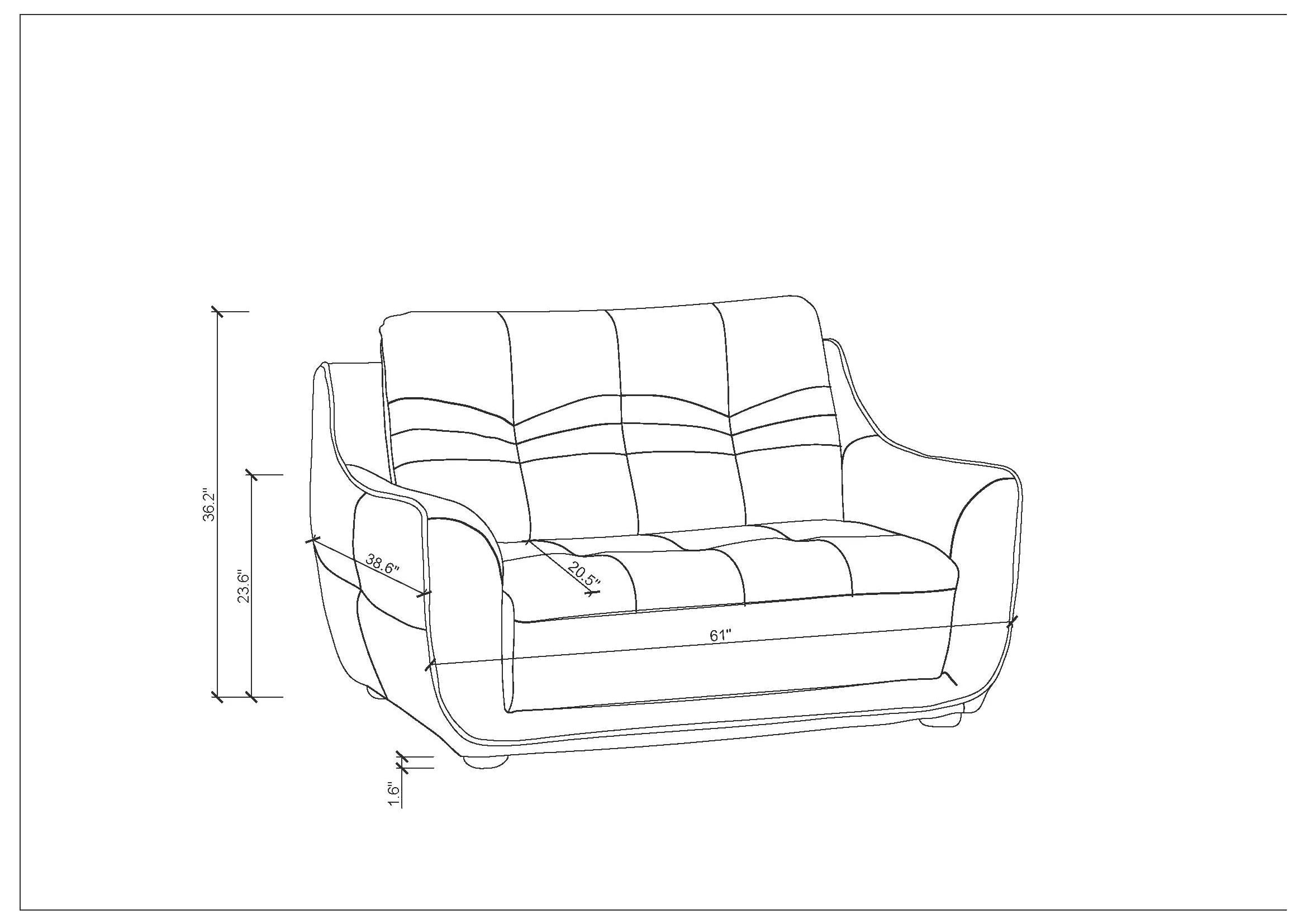 ESF 2088 Living Room Sofa Collection - Image 4