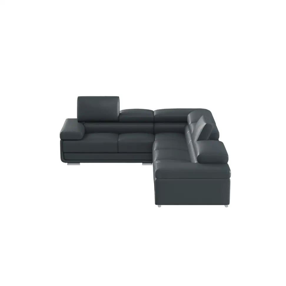 ESF 2119 Top Grain Leather Sectional - Gray - Image 2