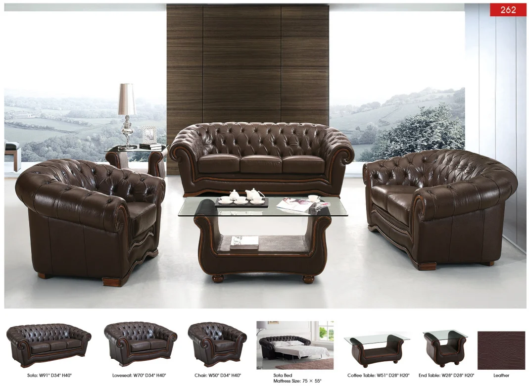 ESF 262 Full Leather Living Room Sofa Collection - Image 2