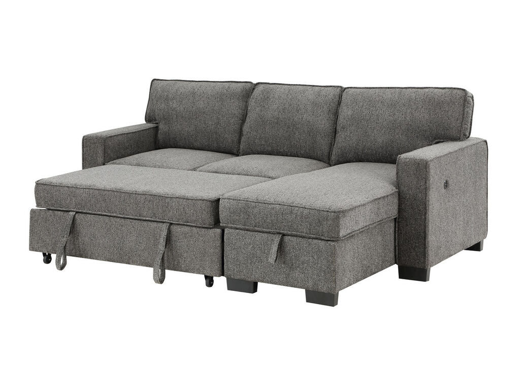 Estelle Dark Gray Reversible Sleeper Sectional - Image 4
