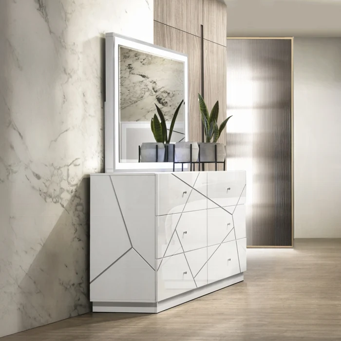 Esther White High Gloss Dresser BD05885 - Image 2