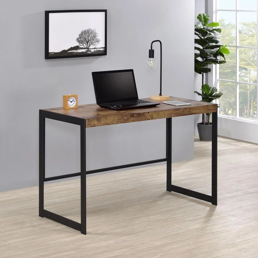 Estrella Writing Desk Antique Nutmeg & Gunmetal - Image 2