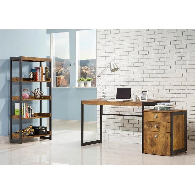 Estrella Writing Desk Antique Nutmeg & Gunmetal - Image 4