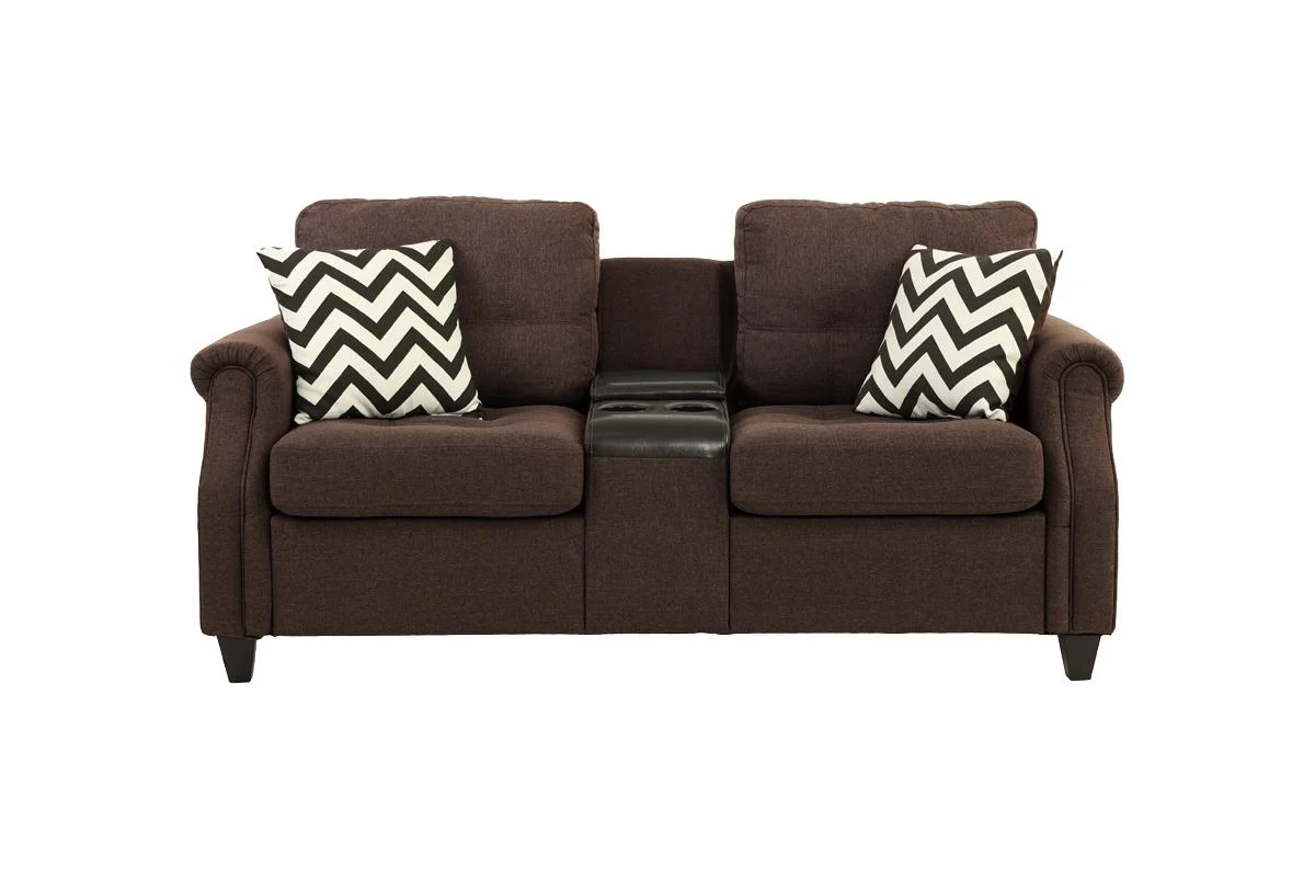F6413 Sofa & Loveseat Dark Coffee - Image 2