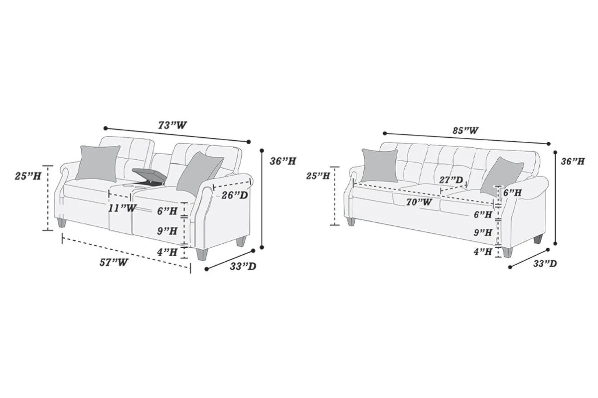 F6413 Sofa & Loveseat Dark Coffee - Image 4