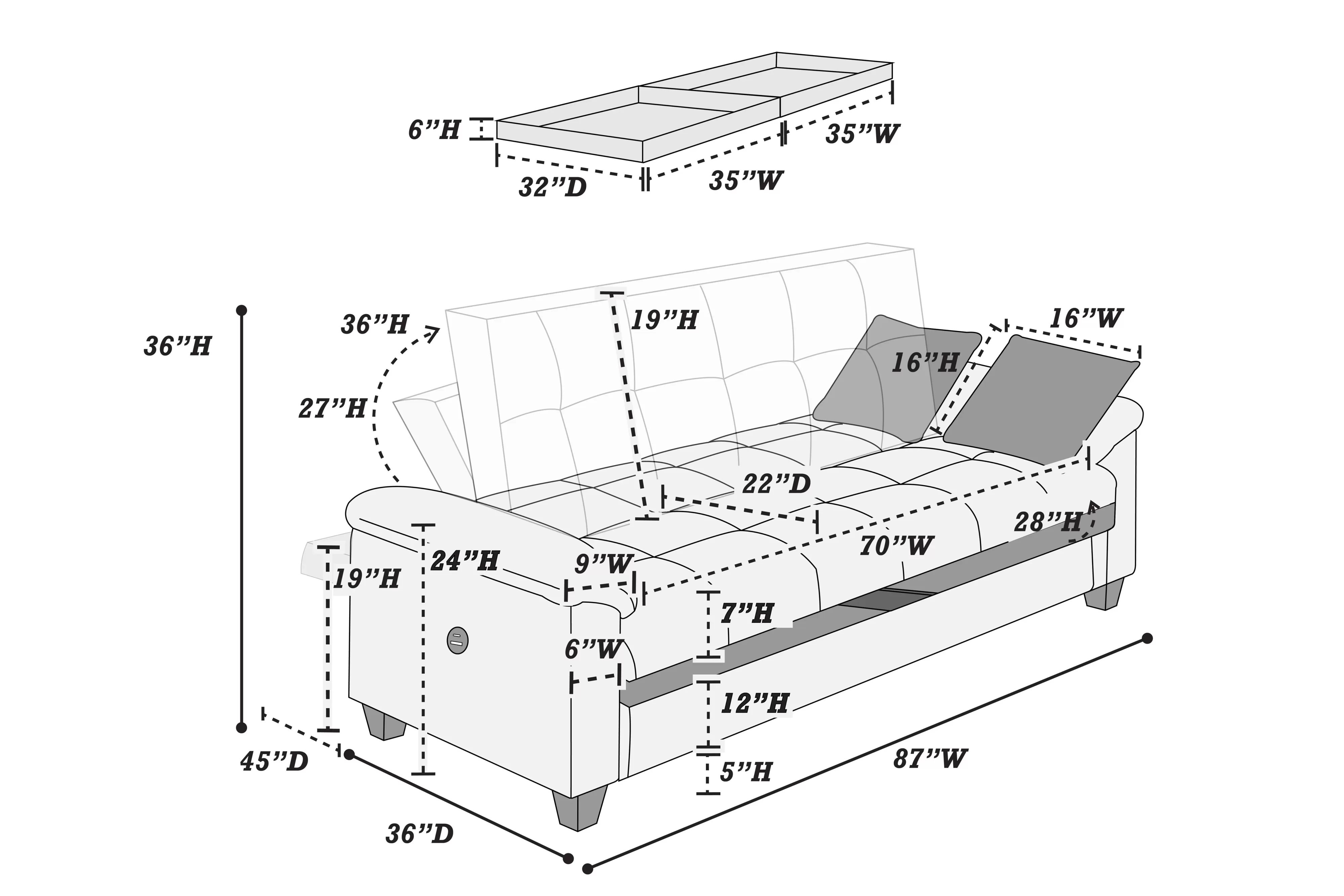 F8500 Bravo Futon Gray - Image 9