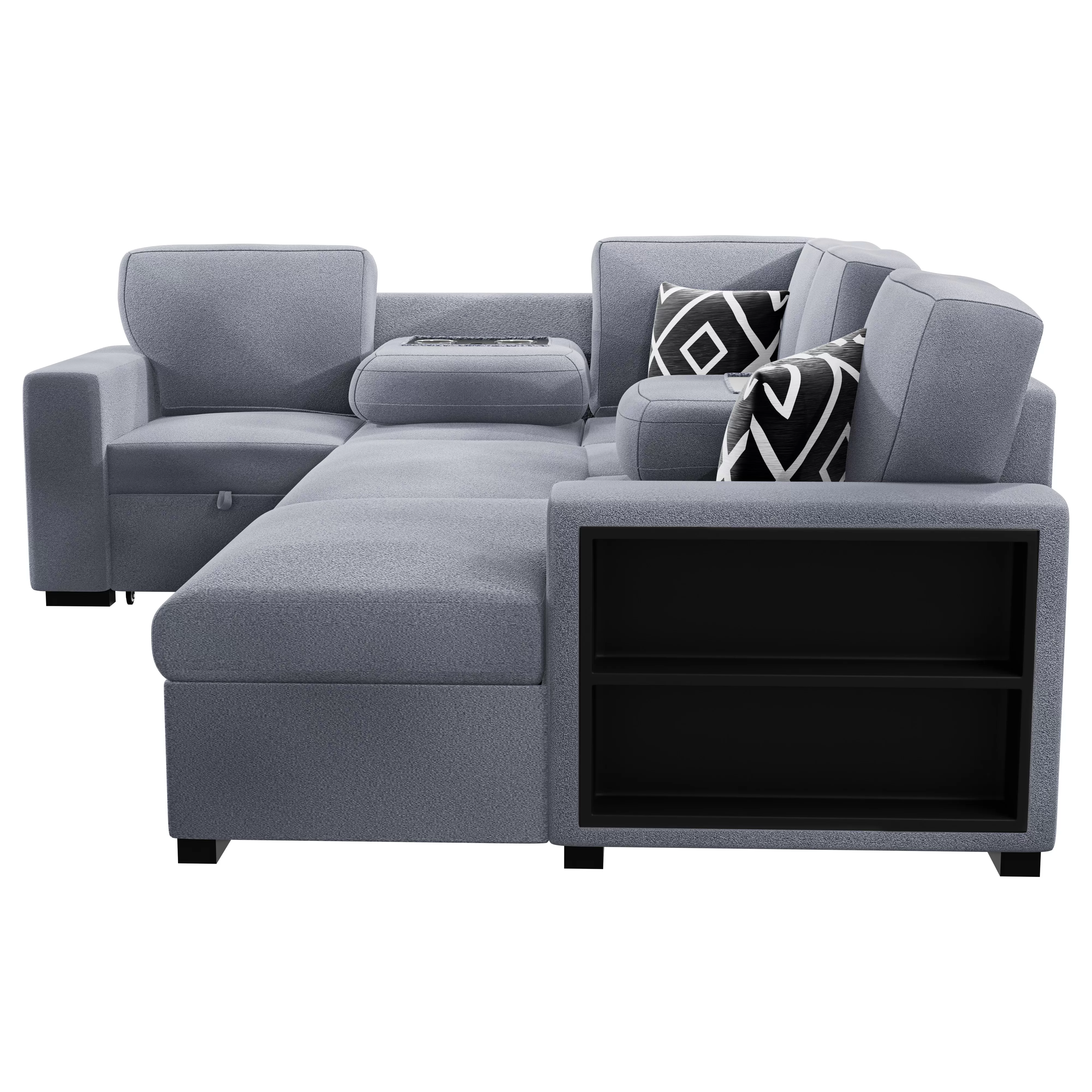 F8561 Boucle 4 Pc Convertible Sectional - Image 3