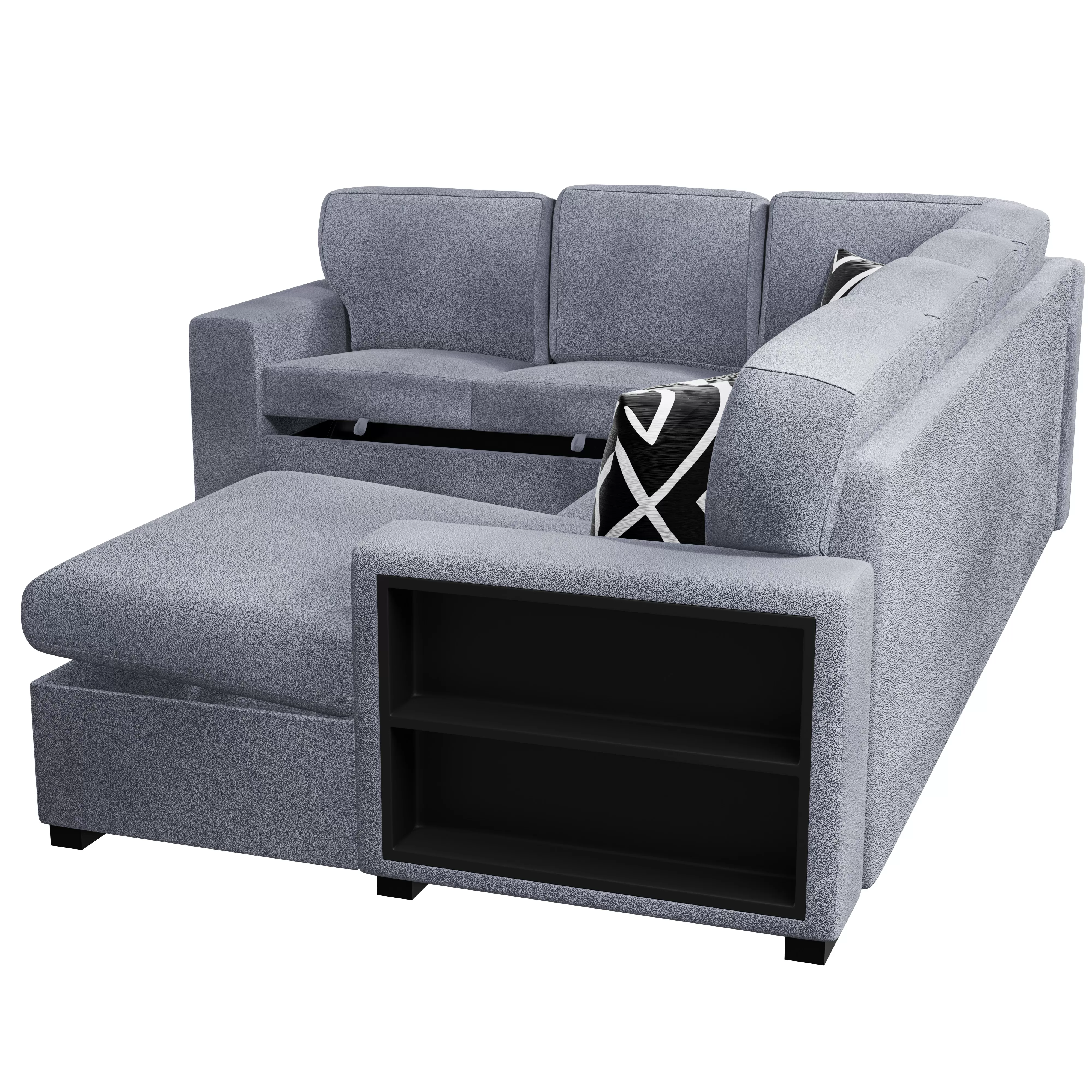 F8561 Boucle 4 Pc Convertible Sectional - Image 4