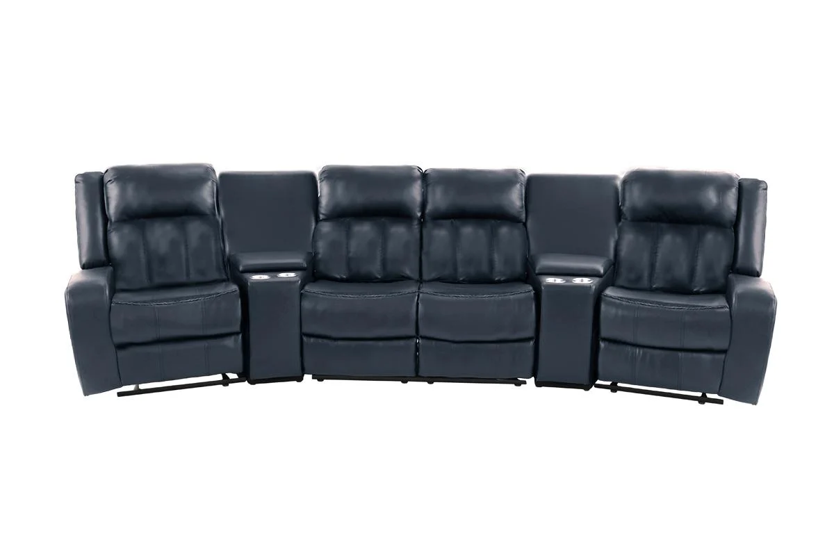 F8780 Motion 5 Pc Sectional - Navy - Image 2