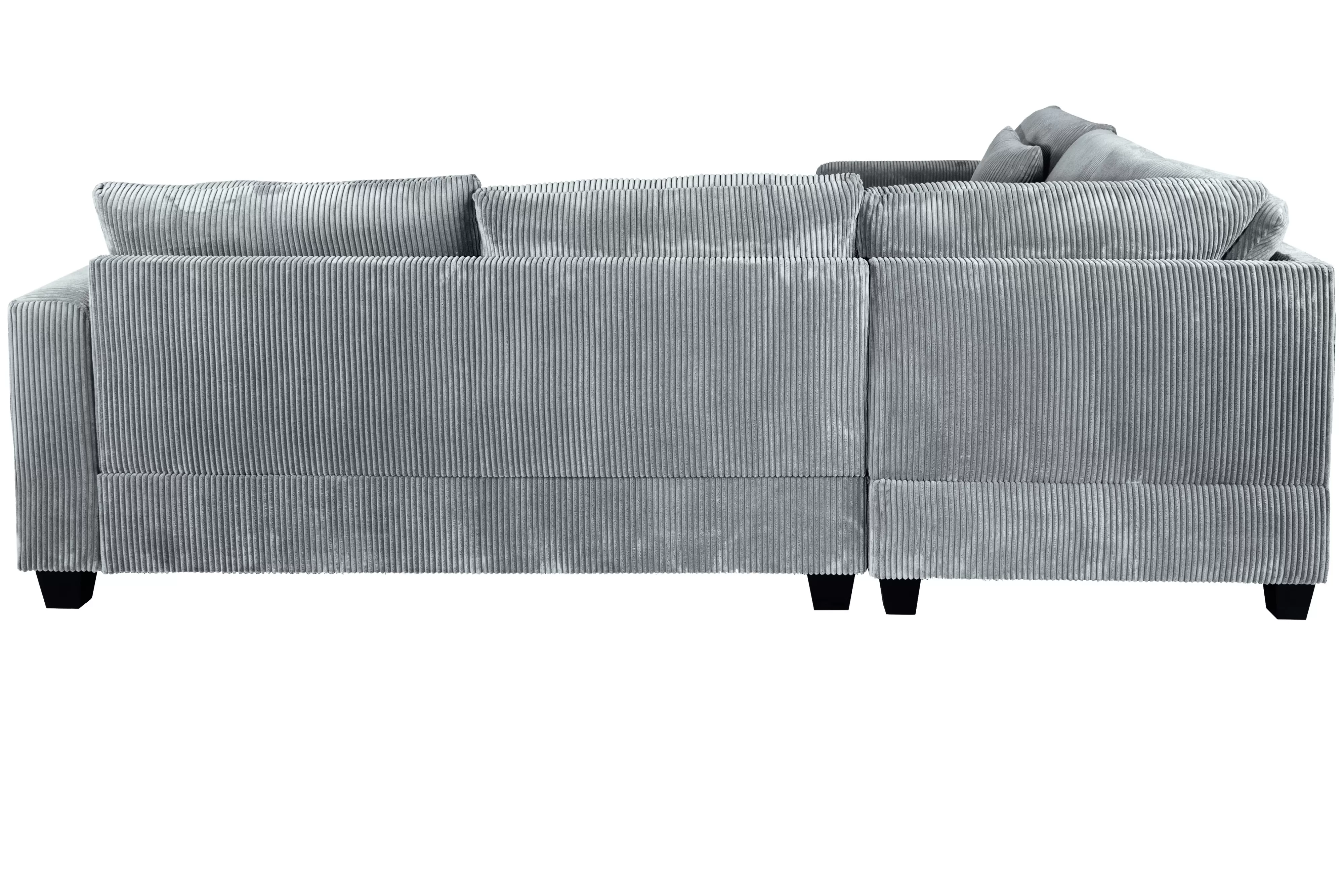F8890 Poundex 4 Pc Sectional Fog Corduroy - Image 4