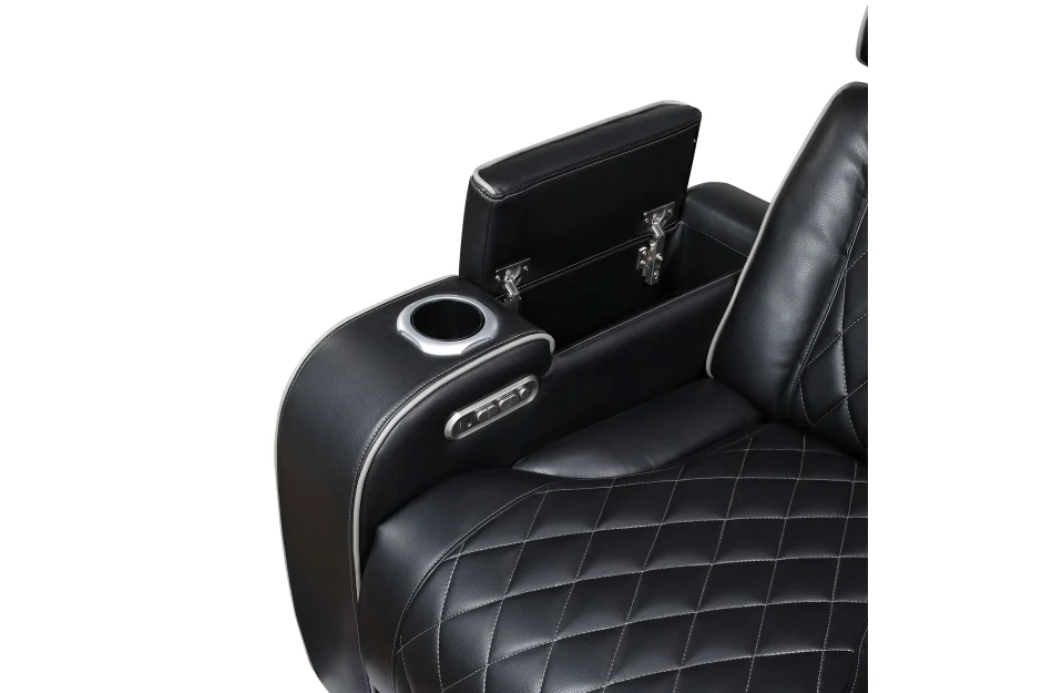 Fairway Black 2 Pc Living Room Set - Power Recliners - Image 12