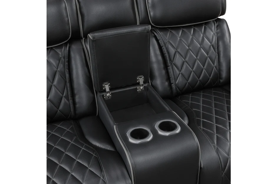 Fairway Black 2 Pc Living Room Set - Power Recliners - Image 14