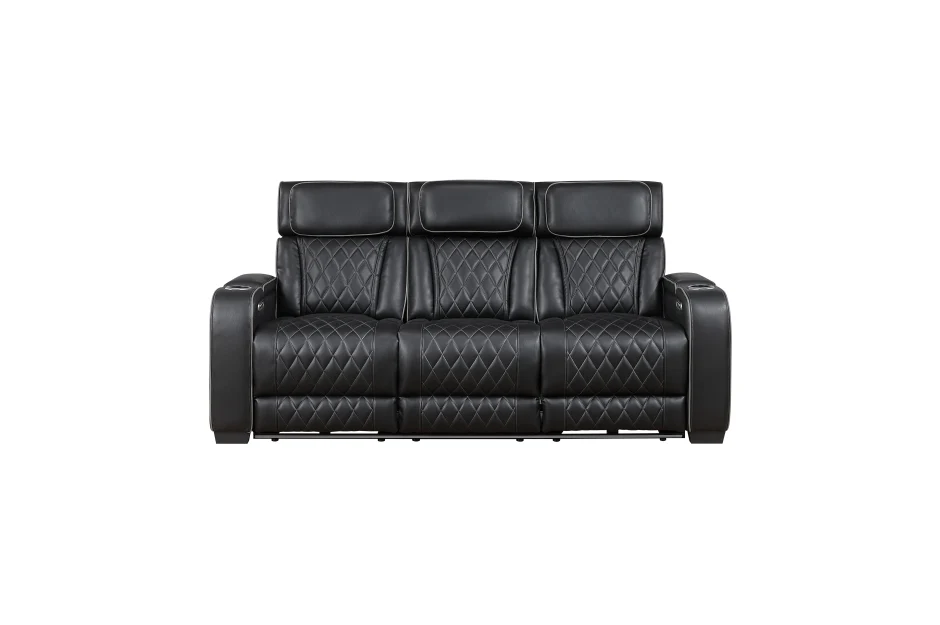 Fairway Black 2 Pc Living Room Set - Power Recliners - Image 4