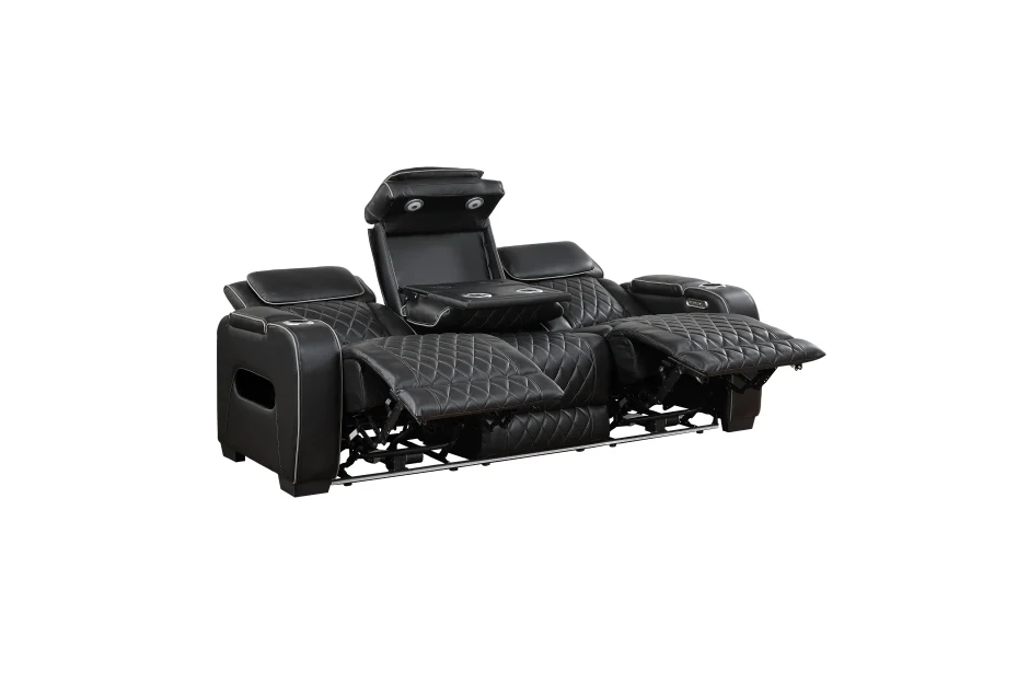 Fairway Black 2 Pc Living Room Set - Power Recliners - Image 7