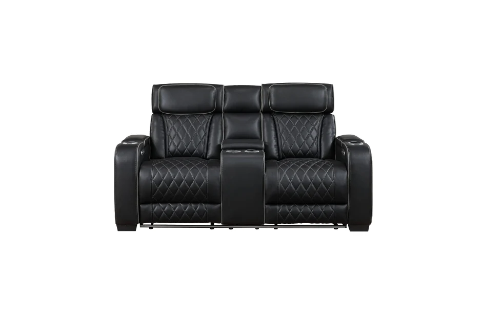 Fairway Black 2 Pc Living Room Set - Power Recliners - Image 9
