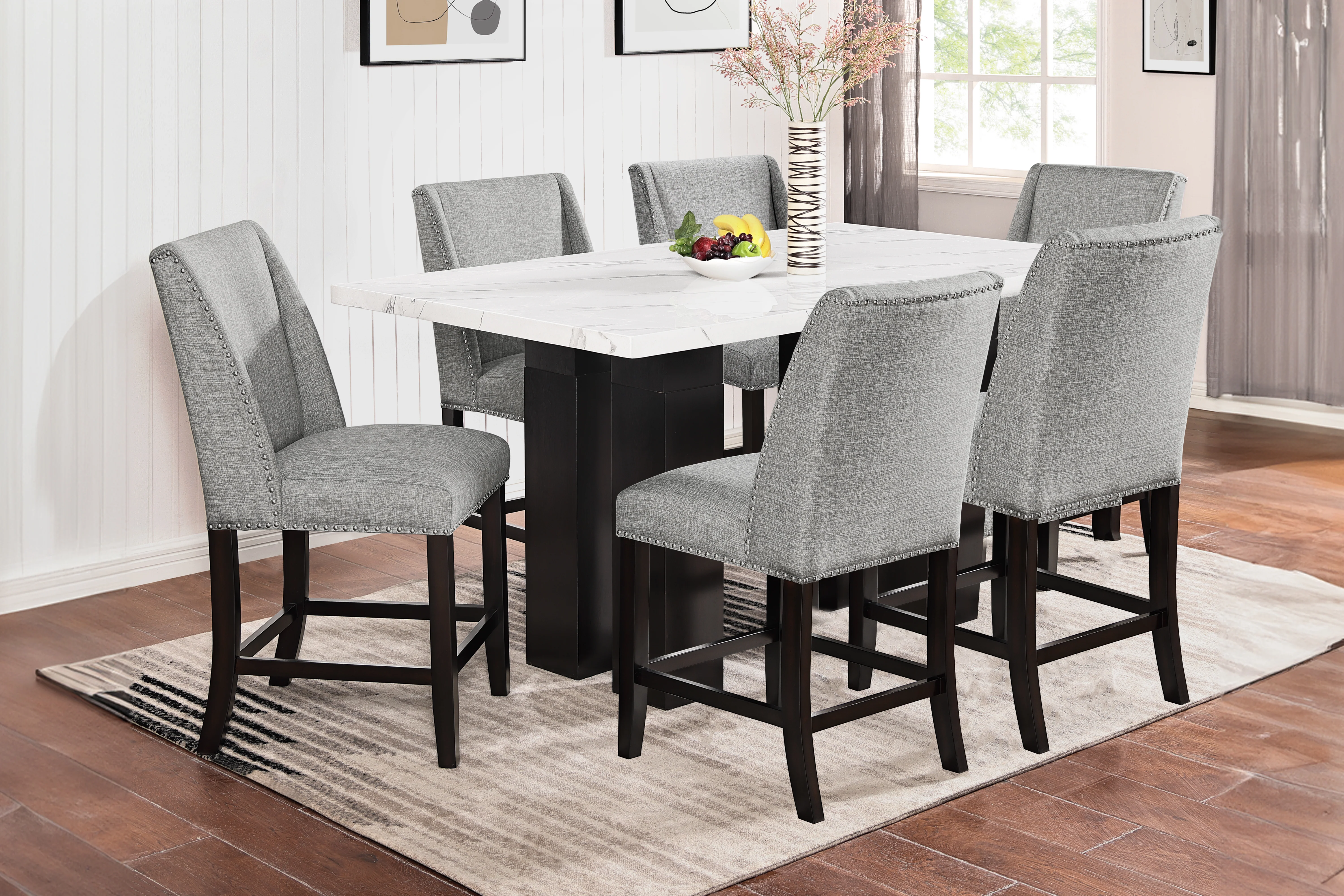 Faust Adjustable Height Dining Set Marble Top - Image 2