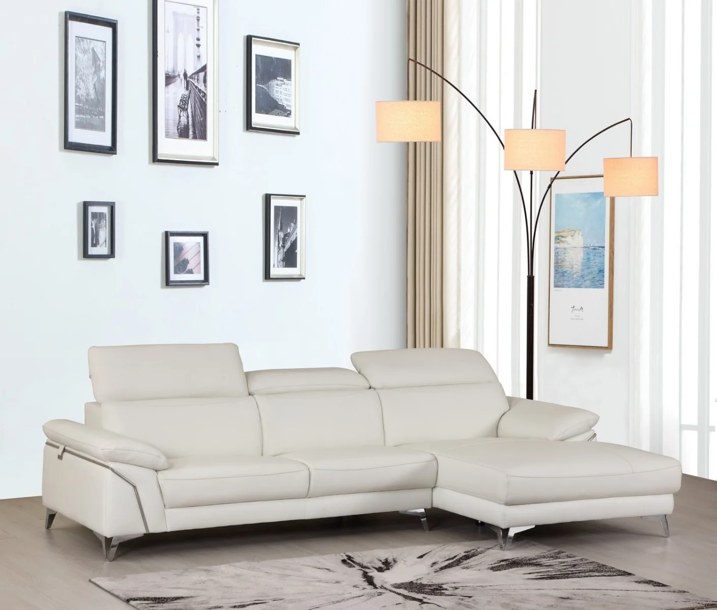 Global United 727 Ferrara Modern Sectional - Genuine Italian Leather - Image 2