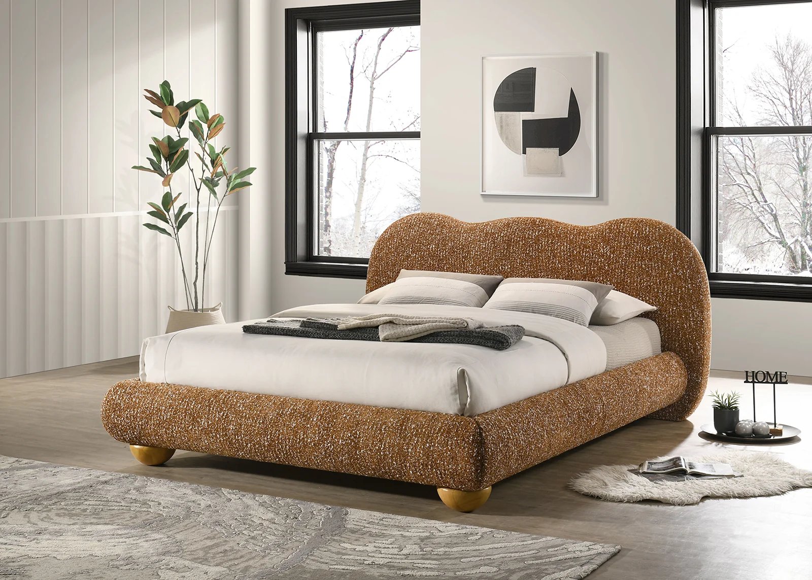 Finamore King Platform Bed - 5 Colors - Image 2