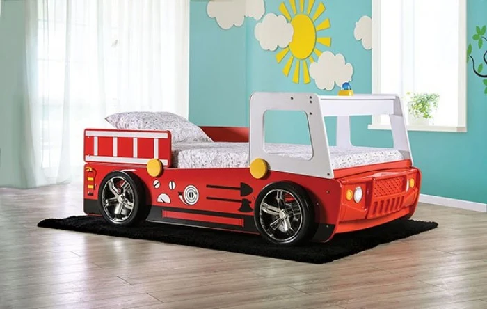 Firestall CM7644 Twin Fire Truck Bed w/Siren & Lights - Image 2