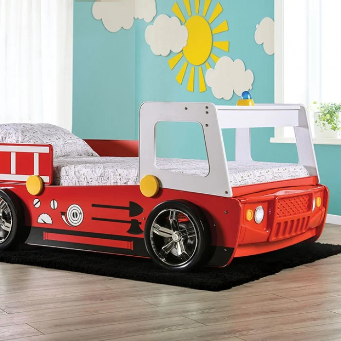 Firestall CM7644 Twin Fire Truck Bed w/Siren & Lights - Image 3
