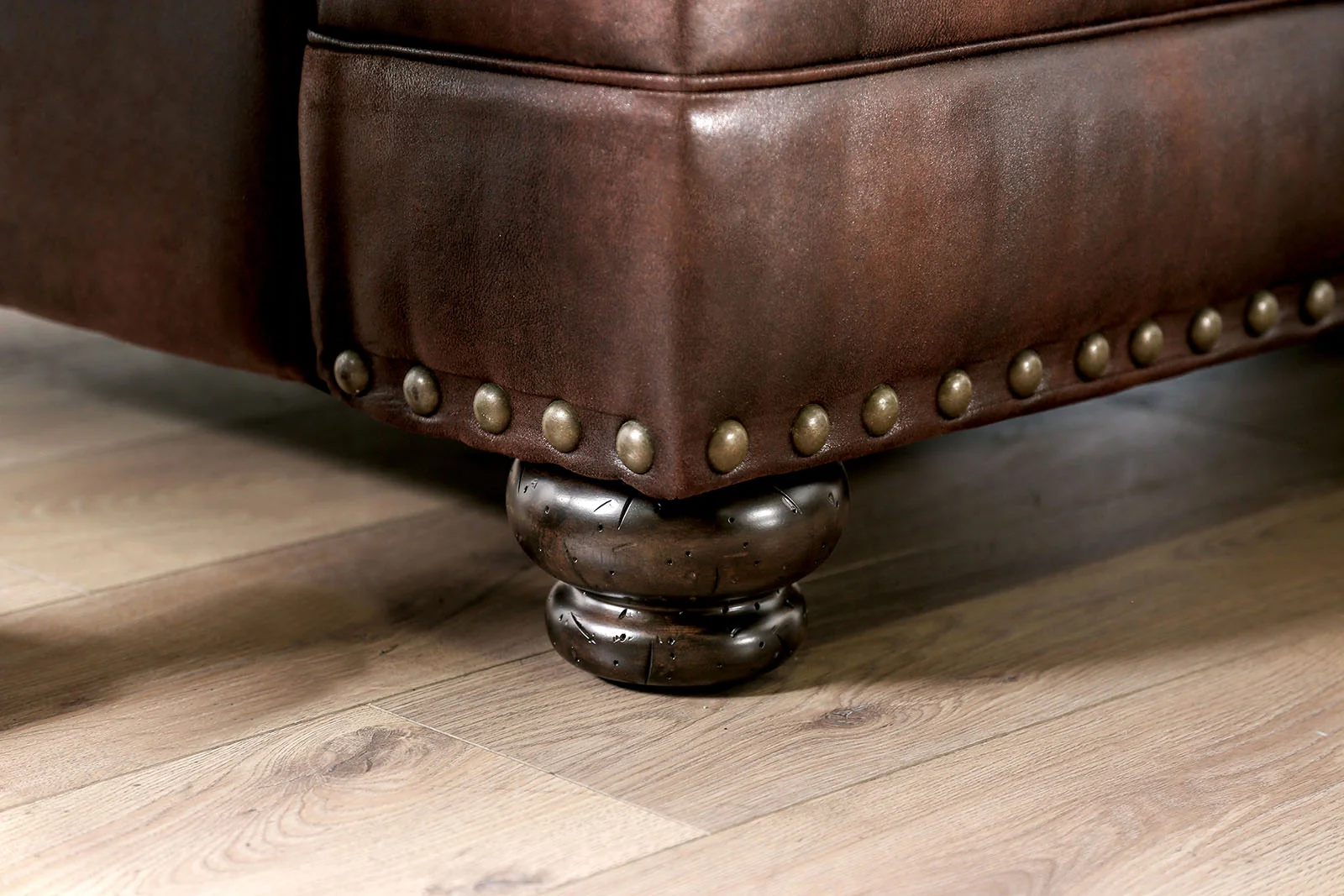 Fletcher Collection SM5148 - Sofa Chenille & Leatherette - Image 3