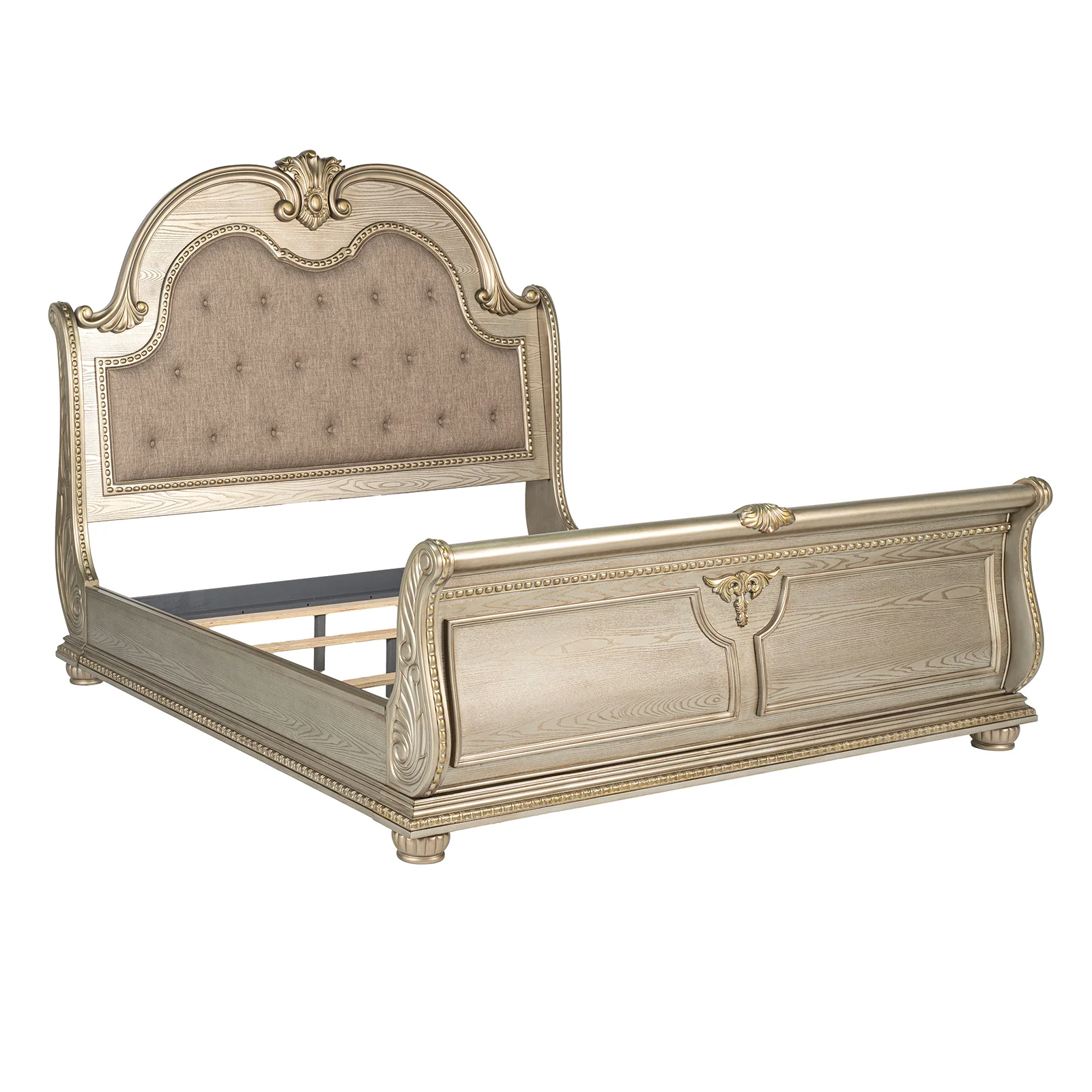 Fromberg King 4 Pc Gold Champagne Bedroom Set - Image 2