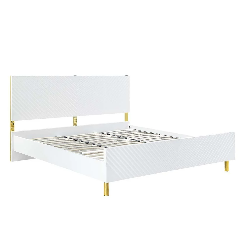 Gaines High Gloss Bedroom Collection - White or Gray - Image 2