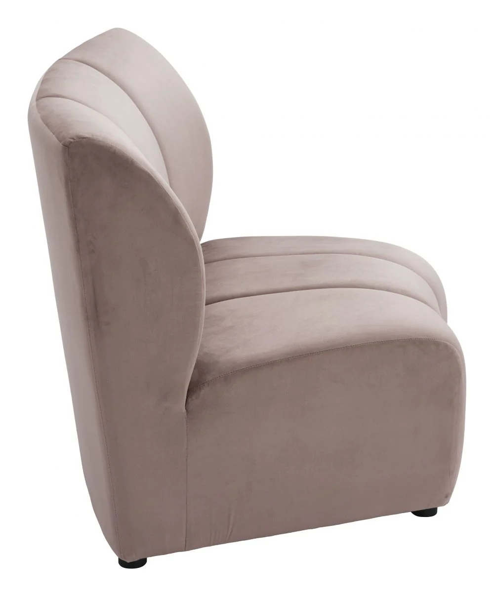 Garbi Beige Velvet Chair 110295 - Image 3