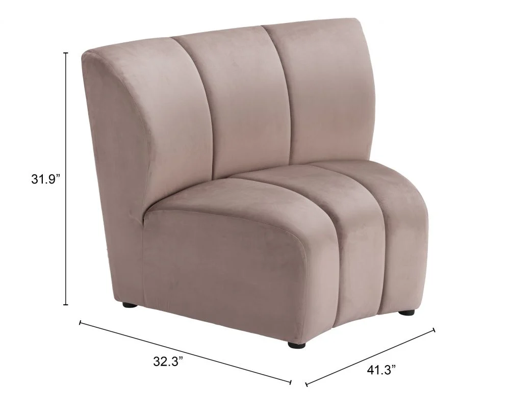 Garbi Beige Velvet Chair 110295 - Image 7