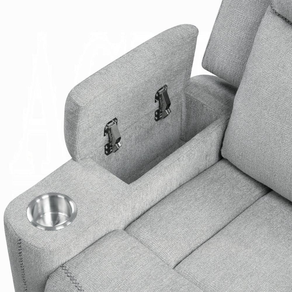 Galya 2 Pc Beige Chenille Motion Sofa Collection - Image 7