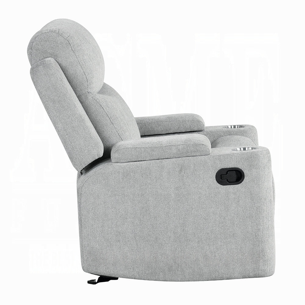 Galya Beige Chenille Glider Recliner - Image 4