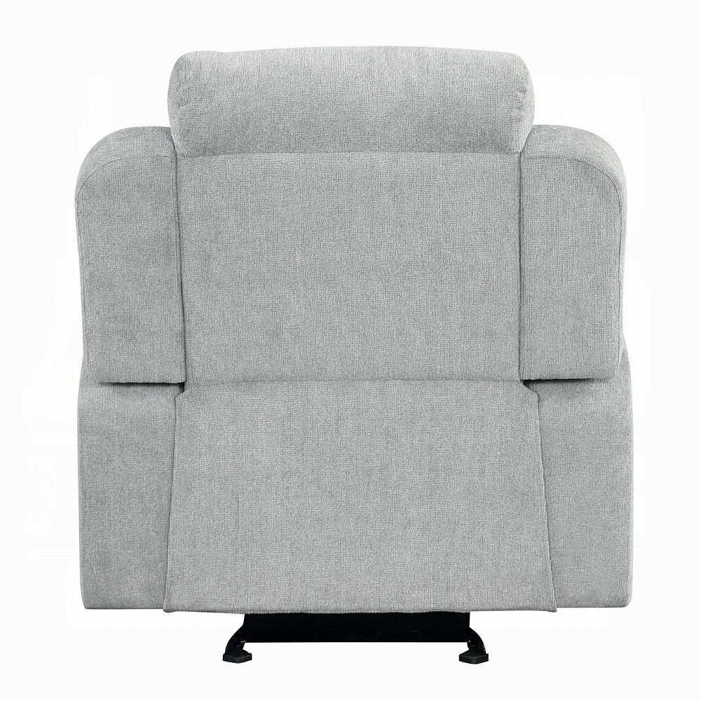 Galya Beige Chenille Glider Recliner - Image 5