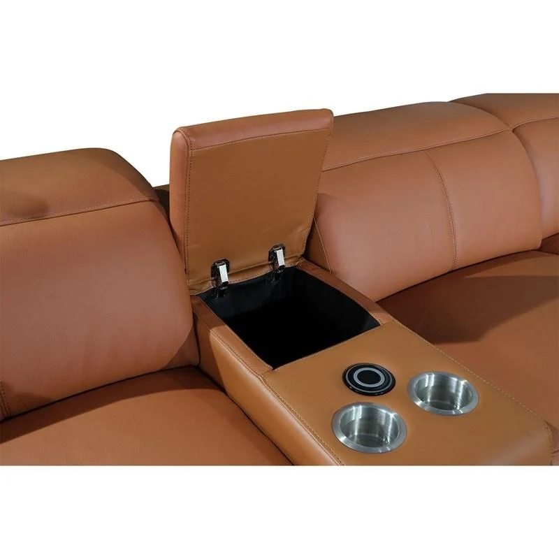 Global 9762 Genoa 6 Pc Power Sectional - Camel - Image 5