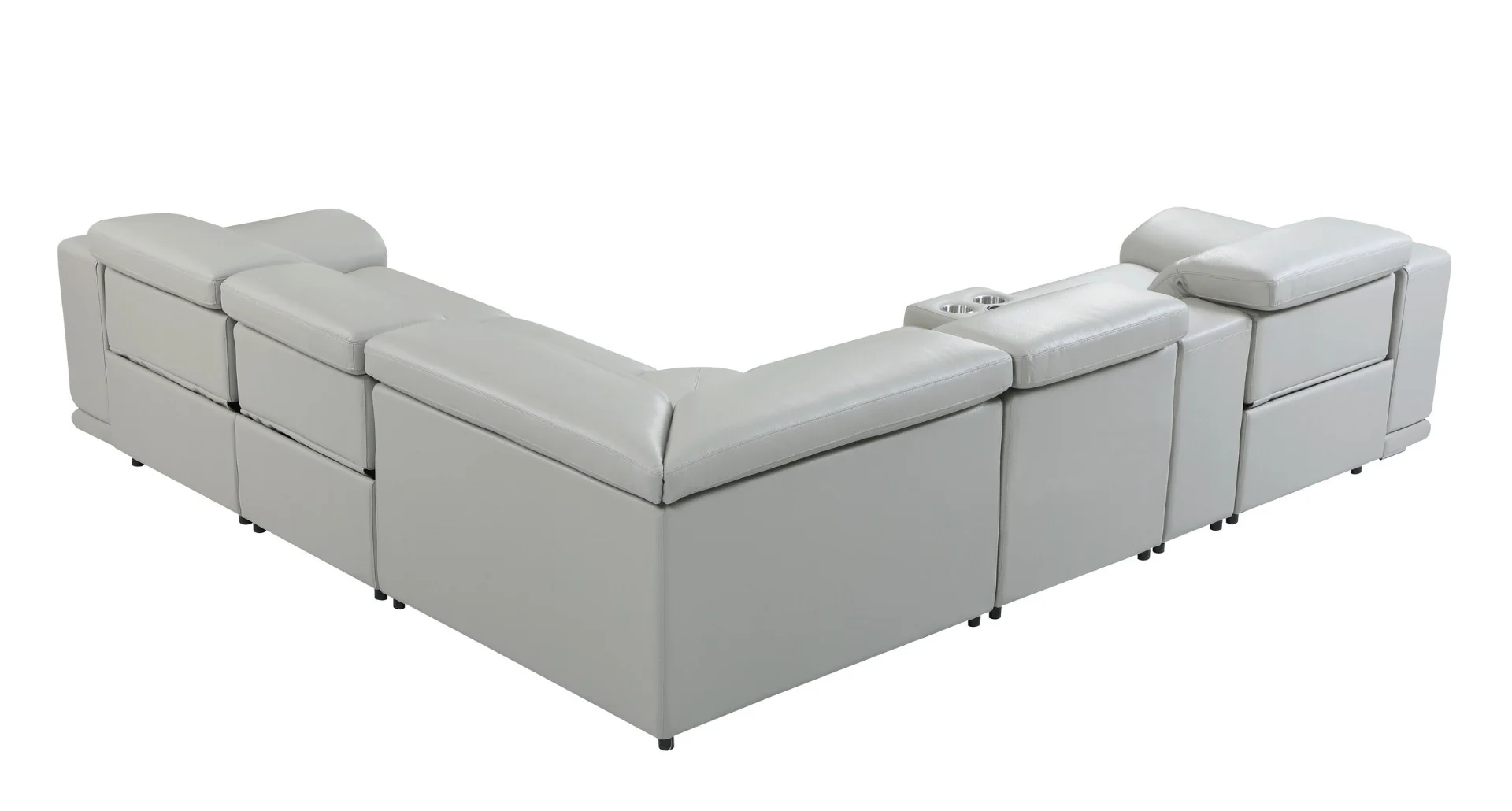 Global 9762 Genoa 6 Pc Power Sectional - Light Grey - Image 13